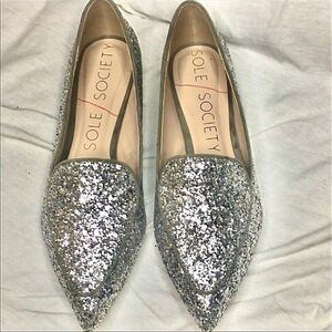 Cammila Silver "HiFive Glitter" Flats